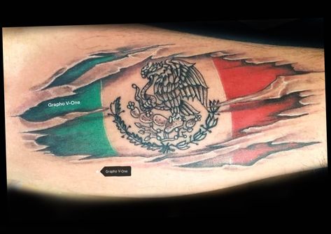 Mexican Flag Ripped Skin Tattoo, Mexican Flag Tattoos Design, Mexico Flag Tattoo Ideas, Mexico Country Tattoo, Durango Mexico Tattoos, Tattoo Mexico Ideas, Zacatecas Tattoo, Hecho En Mexico Tattoo Ideas, Mexico Flag Tattoo