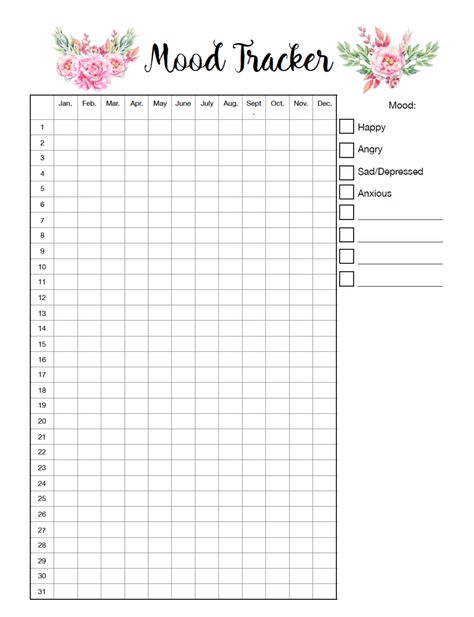 Increase your mental health knowledge with these free printable mood trackers. Track by color, number, or specific mood. There are monthly mood trackers and yearly mood trackers. #freeprintable #freeprintablemoodtracker #monthlymoodtracker #yearlymoodtracker Mood Diary, Printable Workout, Tracker Free, Bullet Journal Tracker, Bullet Journal Mood, Planner Printables Free, Bujo Inspiration, Daily Planner Printable, Journal Template