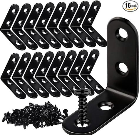 Amazon.com: L Bracket Corner Brace 16 Pcs 1.57x1.57Inch, Stainless Steel L Corner Brackets for Wood, Small L Bracket, 90 Degree Right Angle Metal Bracket for Shelves Wood Furniture Bookshelf with 64 Screws : Tools & Home Improvement Chair Shelves, Black Braces, L Bracket, Decor Small Spaces, Joist Hangers, Metal Shelf Brackets, Corner Brackets, Corner Brace, Garden Shelves