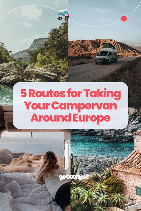 Are you thinking about travelling Europe in a van? Read all about the 5 best routes for taking your campervan around Europe with Goboony! Europe Itinerary, Outdoor Summer Activities, Travelling Europe, Campervan Hire, Europe Itineraries, Let The Adventure Begin, Europe Winter, And So The Adventure Begins, Round Trip