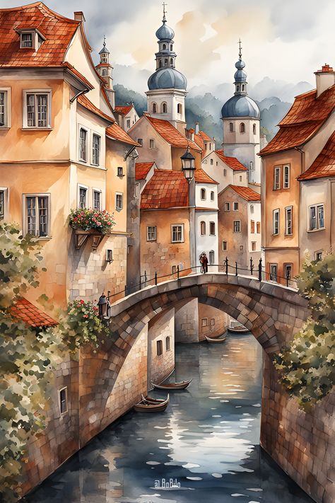 Classic style AI generated fantasy city landscape inspired by a famous old European city Fantasy City Landscape, Calming Pictures, Pencil Drawings Of Flowers, Rome Art, Urban Painting, Italian Posters, Pastel Poster, Building Painting, Art Colour