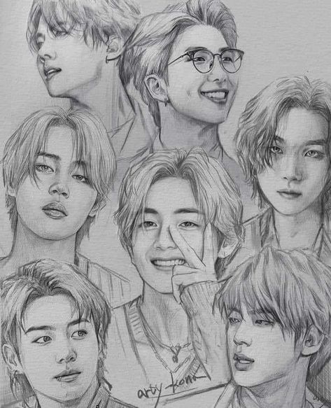 Bts V Portrait Drawing, Bts Diary, Army Drawing, Pencil Sketches Easy, Whimsical Art Journal, Naruto Sketch Drawing, V Jimin, Art Photography Portrait, Anime Drawing Books