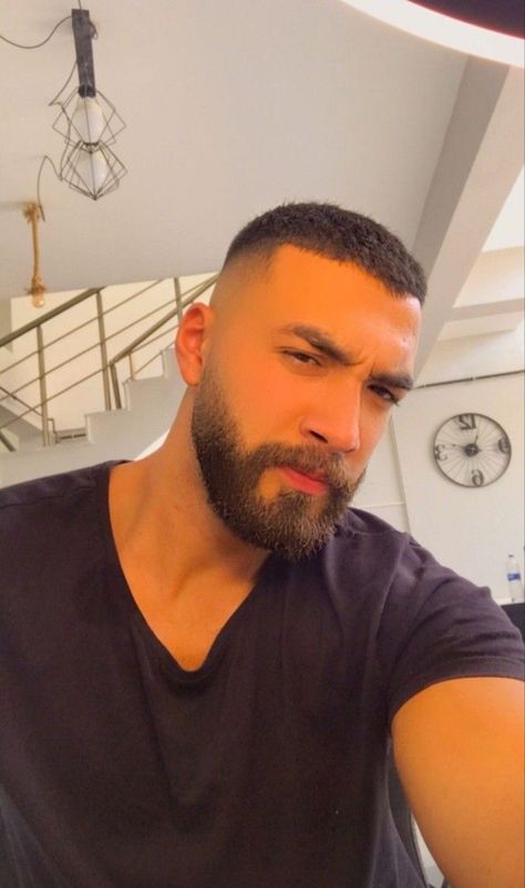 Buzzcut Men Fade With Beard, Buzzcut With Beard, Men Long Haircuts, Buzz Cut Men, Human Angel, Long Buzz Cut, Faded Beard Styles, Buzz Cut With Beard, Crew Cut Hair