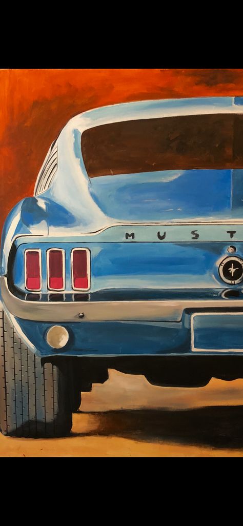 #painting #acrylics #ford #mustang Old Cars Paintings, Mustang Canvas Painting, Painting Cars On Canvas, Aesthetic Car Painting, Vintage Car Painting Acrylic, Paintings Of Cars On Canvas, Mustang Painting Canvas Easy, Car Painting Aesthetic, Car Painting Ideas On Canvas