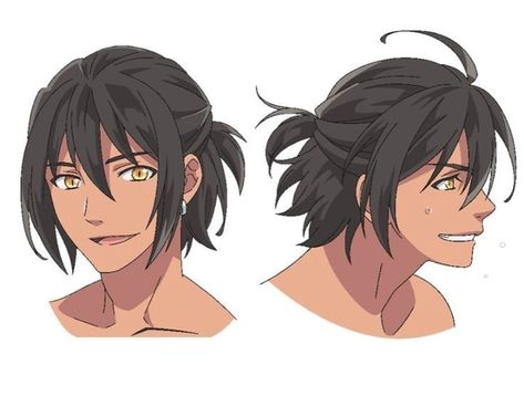 Anime Ponytail, Ponytail Drawing, Drawing Male Hair, Anime Hairstyles Male, Wave Surfing, Pelo Anime, Drawing Hair Tutorial, Manga Hair, Anime Boy Hair