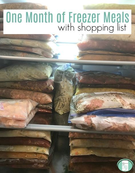 One Month of Freezer Meals with printable shopping list #freezermeals101 #freezercooking #makeaheadmeals Month Of Freezer Meals, Freezer Dinners, Budget Freezer Meals, Freezer Friendly Meals, Freezable Meals, Freezer Meal Planning, Make Ahead Freezer Meals, Healthy Freezer Meals, Printable Shopping List