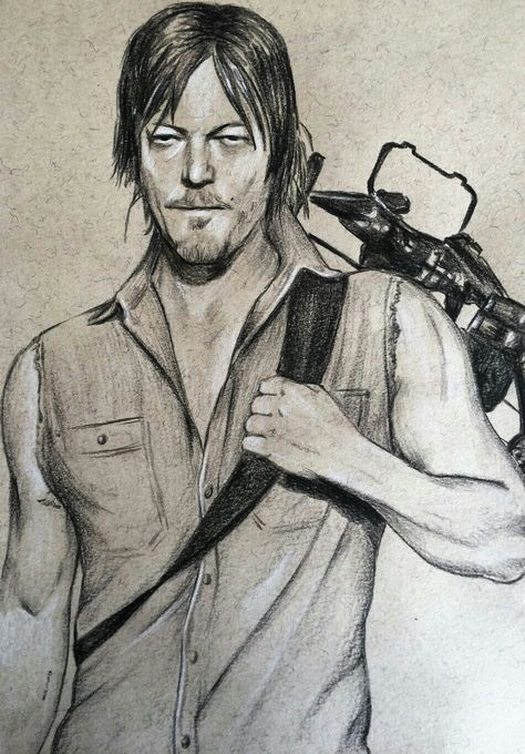 DARYL DIXON Walking Dead Drawings, Twd Art, Walking Dead Fan Art, Zombie Apocalypse Outfit, Walking Dead Characters, Walking Dead Art, Walking Dead Game, Walking Dead Daryl, Pinturas Disney