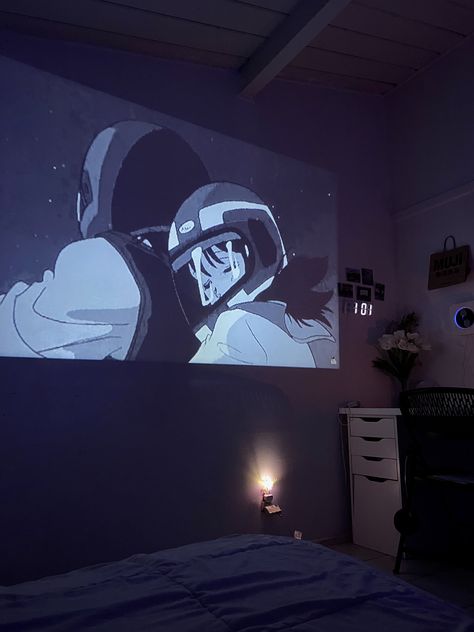 Aesthetic room projector anime kpop kpop room anime room pocket projector Aesthetic Room Projector, Projector Aesthetic Room, Projecter Room Idea, Room With Projector, Projector Aesthetic, Projector Screen Living Room, Tiktok Room Ideas, Projector Screen Ideas, Projector Room