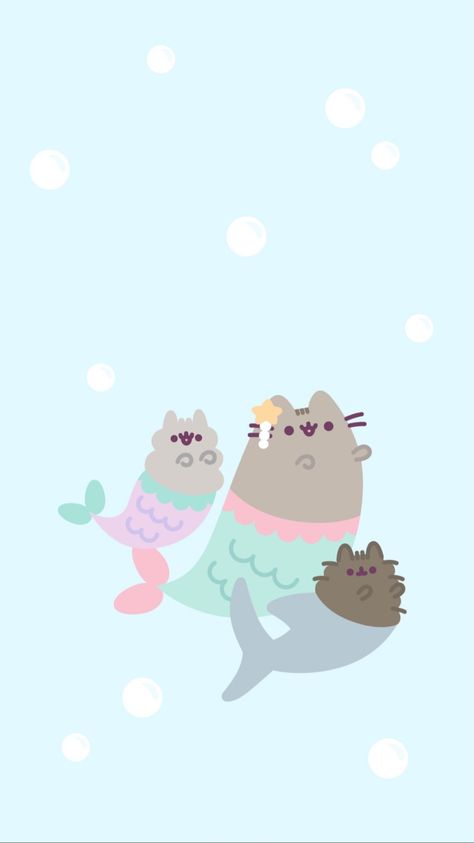 Pusheen Valentines, Pusheen Stormy, Pusheen Merchandise, Pusheen Love, Pusheen Cute, Mermaid Wallpapers, Kawaii Background, Pusheen Cat, Favorite Cartoon Character