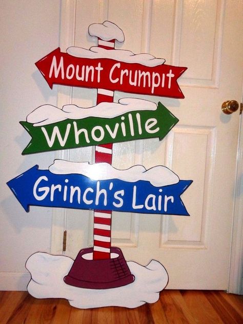 No Sew Headbands, Whoville Christmas Decorations, Halloween Lawn, Pole Sign, Grinch Decorations, Whoville Christmas, Grinch Party, Grinch Christmas Decorations, Christmas Yard Art