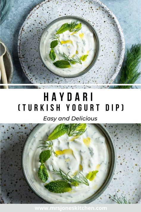 Turkish Yogurt Sauce, Turkish Appetizers Recipes, Turkish Yogurt Dip, Turkish Sauce Recipe, Turkish Side Dishes Recipe, Persian Yogurt Sauce, Middle Eastern Yogurt Sauce, Turkish Dips Sauce Recipes, Turkish Vegetable Recipes