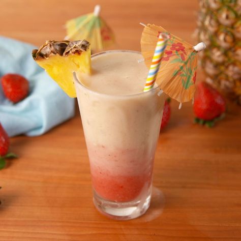 It's like a piña colada, but BETTER. Lava Flow Drink Recipe, Lava Flow Drink, Refreshing Rum Cocktails, Vodka Slushies, Rum Cocktails Easy, Tropical Cocktail Recipes, Coconut Rum Drinks, Rum Cocktails, Rum Drinks