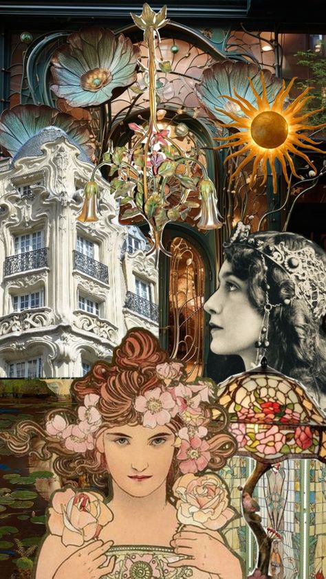 art nouveau Art Nouveau Collage, History Wallpaper, Architecture Drawing Plan, Art Nouveau Illustration, Art Nouveau Design, Fashion Hacks Clothes, Architecture Drawing, Collage Art, Art Nouveau