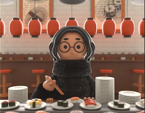 Source: behance.net/nassimahamidi / 3d / character / animation / loop / character design / japan / sushi / cinema4d Motion Illustration, Japan Sushi, Loop Animation, Character Animation, 3d Artwork, Maxon Cinema 4d, Animated Characters, Motion Graphics, Character Design