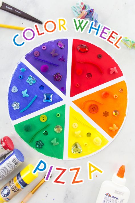 Make a Color Pie Using a Primary Color Wheel for Kids • KAB Art Class Middle School, Make A Color Wheel, Rules Kindergarten, Color Activities Kindergarten, Primary Color Wheel, Art Class For Kids, Wheel Crafts, Color Wheel Art Projects, Preschool Rules