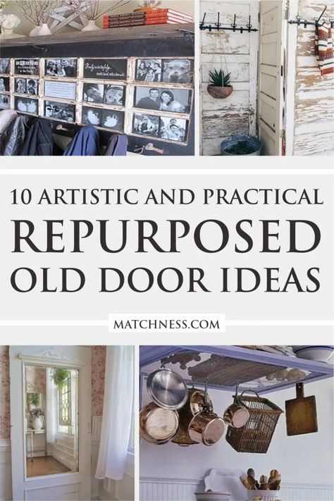 10 Artistic And Practical Repurposed Old Door Ideas - Matchness.com Old Door Ideas, Vintage Doors Repurposed, Glass Pane Door, Old Door Decor, Old Closet Doors, Old Door Projects, Old French Doors, Recycled Door, Repurposed Windows