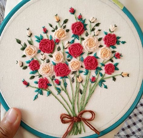 How to Make a Beautiful Rococo Rose Embroidery - Community Embroidery Simple, Rose Embroidery Designs, Rose Embroidery Pattern, Embroidery Rose, Miniature Embroidery, Embroidery Hoop Wall Art, Ideas Embroidery, Handmade Flowers Fabric, Sewing Crafts Tutorials