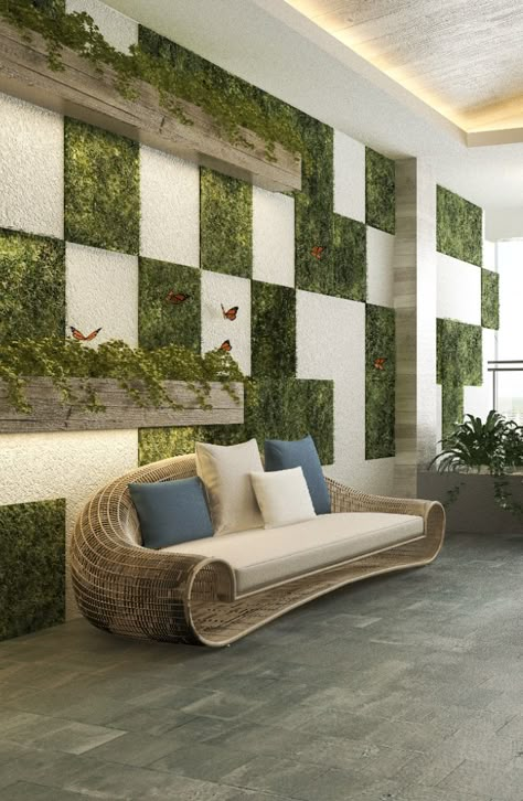 moss wall ideas Greenwall Interior, Green Wall Design, Interior Design Your Home, Green Wall Decor, Wall Panel Design, Green Walls, Moss Wall, Home Entrance Decor, Interior Wall Design