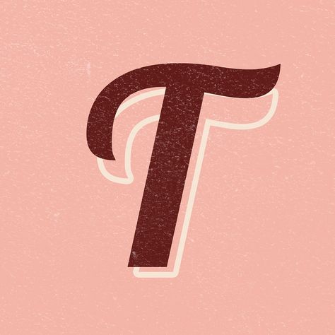 Letter T font printable a to z stylish lettering alphabet | free image by rawpixel.com / jingpixar Letter T Font, T Font, 70s Font, Letter T, A To Z, Lettering Alphabet, Alphabet, Typography