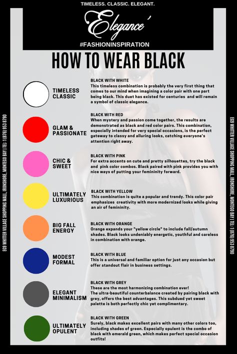 All Black Outfit Colorful Shoes, Black Colour Combo Outfit, White Combination Colour Outfit, Colors That Go With Black Outfits, High Contrast Outfits Color Combos, Black Colour Combination Outfit, Black Color Combinations Outfits, Colour Combination With Black, What Colors Look Good On Me