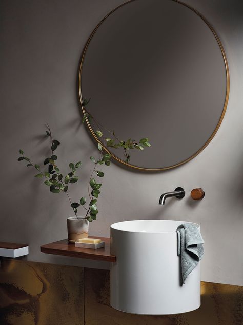 Free Standing Basin, Bathroom Styling Ideas, Contemporary Bathroom Design, Bathroom Moodboard, Bathroom Concepts, Cosy Vibes, Bathroom Vanity Ideas, Washbasin Design, Contemporary Bathroom Designs