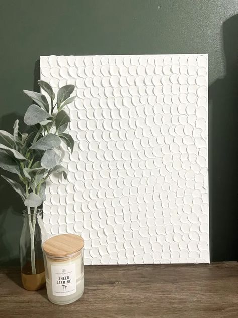 Putty Canvas Painting, White Plaster Canvas Art, Boho Textured Art, Putty Art On Canvas, Spackle Painting On Canvas, Spackle Painting, Textured Canvas Art Abstract, Plaster Wall Art Diy, Spackle Art Texture Diy