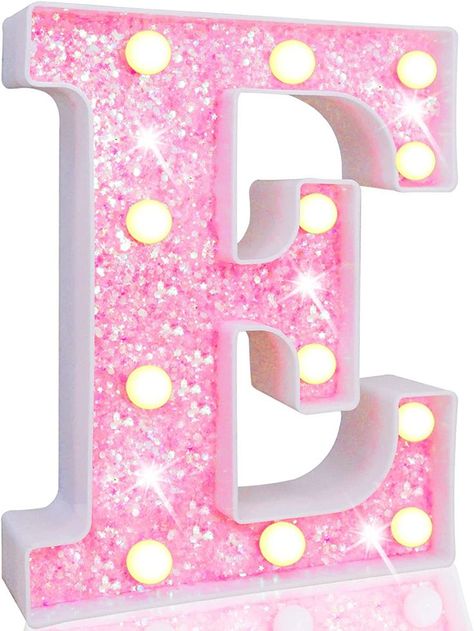 Light Up Pink Letters Glitter Alphabet Letter Sign Battery Powered Girly Bedding, Bachelorette Pink, Led Letter Lights, Alphabet Birthday, Letter Lights, Lighted Marquee Letters, Pink Letters, Christmas Lamp, Holiday Deco