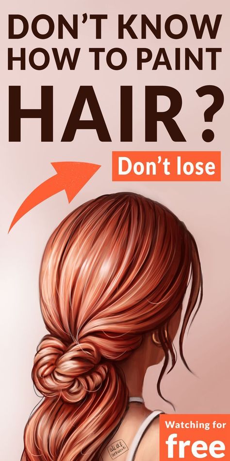 Learn how to paint realistic hair in digital painting with this easy step-by-step tutorial. #digitalpainting #painting #art . #How_To_Paint_Red_Hair #How_To_Paint_Hair_Acrylic_Step_By_Step #Painting_Hair_Acrylic #Hair_Digital_Painting How To Paint Hair Acrylic Step By Step, Painting Hair Acrylic, How To Paint Hair, Hair Brushes Procreate, Sketching Procreate, Anime Procreate, Digital Painting Tutorial, Hair Digital, Paint Videos