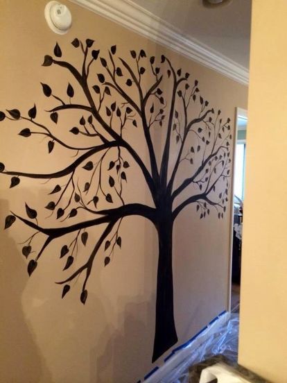 Tree Stencil For Wall, Tree Wall Painting, Make A Family Tree, Family Tree Photo, Family Photo Wall, Picture Tree, Tree Mural, Wall Painting Decor, Family Tree Wall