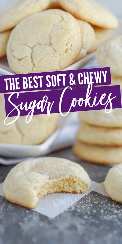 Soft Butter Cookies Recipe, Best Soft Sugar Cookies, Soft Sugar Cookies Recipe, School Cookies Recipe, Easy Sugar Cookie Recipe, Soft And Chewy Sugar Cookies, Sugar Cookies From Scratch, Chewy Sugar Cookie Recipe, Soft Sugar Cookie Recipe