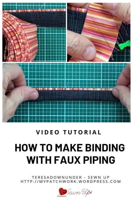 How to make quilt binding with faux piping or a flange video tutorial – Turnabout patchwork QAL | Sewn up, TeresaDownUnder | Bloglovin’ Quilt Binding Tutorial, Simple Quilts, History Of Quilting, Sewing Binding, Binding Tutorial, Crochet Stitches Diagram, Crochet Stitches Free, Quilt Border, Quilt Binding