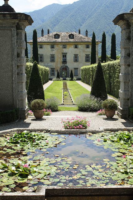 Villa Balbiano, Italy. Lombardi Italy, Italian Villa Exterior, Italian Villa Aesthetic, Lecco Italy, Summer Villa, Lombardy Italy, Large House, Italian Garden, Italian Villa