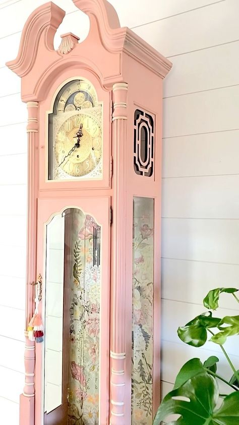 Shabby Chic Grandfather Clock, Update Grandfather Clock, Pink Grandfather Clock, Mini Grandfather Clock, Refinished Grandfather Clock, Grandfather Wall Clock, Refurbished Grandfather Clock, Painted Grandfather Clocks, Painted Grandmother Clock