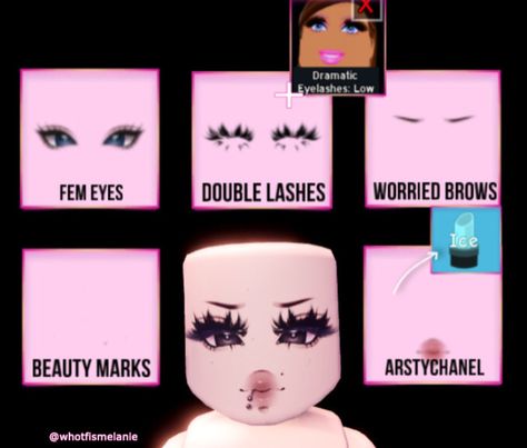 #royalehigh face !!inspired by @mtyxi on tiktok<3 Aesthetic Royale High Faces, Royale High Outfit Color Palette, Roblox Royale High Face Ideas, Royal High Custom Eyes, Royal High Faces Codes, Royle High Face Ideas, Faces In Royale High, Roblox Royale High Faces, Royals High Face Ideas