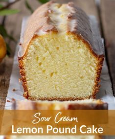 Lemon Sour Cream Pound Cake, Lemon Sour Cream Cake, Lemon Bread Recipes, Lime Pound Cake, Lemon Loaf Recipe, Pound Cake Recipes Easy, Lemon Loaf Cake, Lemon Pound Cake Recipe, Sour Cream Pound Cake