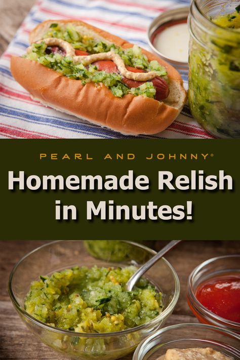 Homemade Relish From Pickles, Pickle Relish Recipe Easy, How To Make Relish, Dry Dip Mixes, Homemade Pickle Relish, Homemade Relish, Zucchini Relish Recipes, Pickle Relish Recipe, Dip Mixes