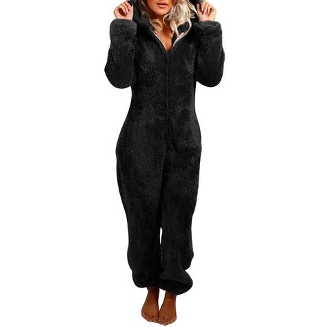 PRICES MAY VARY. This women's warm One-Piece Pajamas are made of fluffy fleece,which is very soft inside and out and come with in fun designs, solid color, two ears,long sleeve and elastic ankle cuffs;Womens fuzzy fleece pjs set,provide you warm and trendy chic looking in cold weather Women's onesies fleece pajamas with zip up hoodies, which is not only cute and warm ,but also easy to put on and take off; casual loose fit long pants jumpsuit sleepwear playsuit allow you the flexibility of moveme Fluffy Onesie, Pyjamas Onesie, Body Pattern, Warm Pajamas, Onesie Pajamas, Jumpsuit Pattern, Fleece Pajamas, Estilo Chic, Embroidered Heart