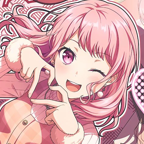 ᶻz source : bandori ( aya maruyama ) Bandori Aya, Aya Maruyama, Bandori Icons, Pfp Material, Pastel Palettes, Cute Pfps, Pastel Palette, Rhythm Games, Hair Reference