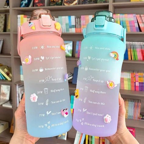 bit.ly/3efSFg6 #cmtco Fitness Bottle, 2l Water Bottle, Frosted Cup, Portable Water Bottle, Daily Water, Green Sticker, Bottle With Straw, Drinking Bottle, Bottle Packaging