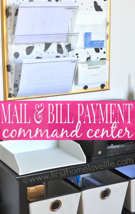 Learn how to set up a mail and bill payment center in your home. Keep track of your bills, and control the paper clutter for good! #diy #organize Grilled Swordfish, Home Command Center, Command Centers, Sicilian Style, Dijon Chicken, Rib Recipe, Family Command Center, Bill Organization, Paper Clutter