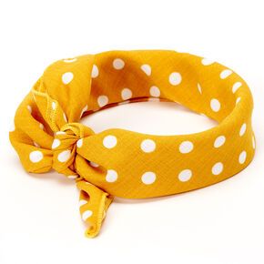 Scarf Ponytail, Yellow Bandana, Red Or Black, Yellow Polka Dot, Fashionable Jewelry, Yellow Aesthetic, Headband Hairstyles, Bandanas, Functional Design