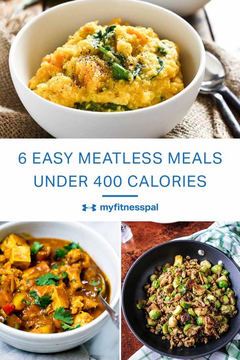 400 Calorie Vegan Meals, Recipes Under 400 Calories, Myfitnesspal Recipes, Meals Under 400 Calories, Veg Meals, 400 Calorie Meals, Vegetarian Dinner Recipes, Weekly Meals, Calorie Meals