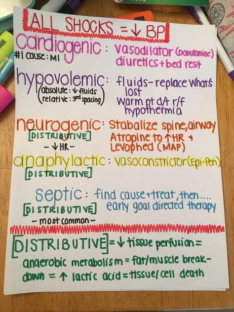 Shock nursing Emt Study, Nursing Cheat Sheet, Paramedic School, Nursing Cheat, Nursing Board, Nursing Mnemonics, Critical Care Nursing, Pa School, Nursing School Survival