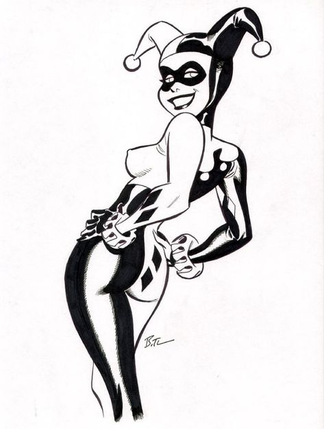 Pinup Tattoo, Harley Quinn Drawing, Gotham Girls, Bruce Timm, Batman The Animated Series, Harley Quinn Art, A Clown, Comics Girls, Comics Girl