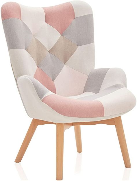 Amazon.com: BELLEZE Colorful Patchwork Accent Chair, Unique Reading Chair Comfy Linen Upholstered Living Room Chair with Solid Wood Legs for Reading Room Bedroom Waiting Room - Paramount (Patchwork B) : Home & Kitchen Reading Chairs Comfy, Twin Bed Frame Wood, Chairs Comfy, Reading Chairs, Solid Wood Bedroom Furniture, Chair Comfy, Underbed Storage Drawers, Real Wood Furniture, Tall Bed