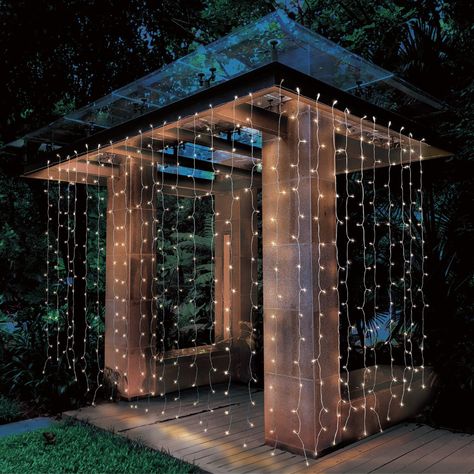 Outdoor Gazebo, Led Curtain Lights, Curtain Lights, Backyard Oasis, Diy Backyard, Backyard Decor, Backyard Design, Backyard Landscaping Designs, Better Homes And Gardens