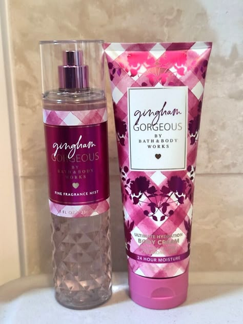 BATH & BODY WORKS GINGHAM GORGEOUS FRAGRANCE MIST BODY CREAM PICK 1 NEW 2024 Gorgeous Bath And Body Works, Gingham Gorgeous Bath And Body Works, Bath And Body Works Gift Ideas, Lotion And Perfume Combo, Gingham Bath And Body Works, Diy Spa Gifts Baskets, Bath And Body Works Gingham, Gingham Gorgeous, Pink Lotion