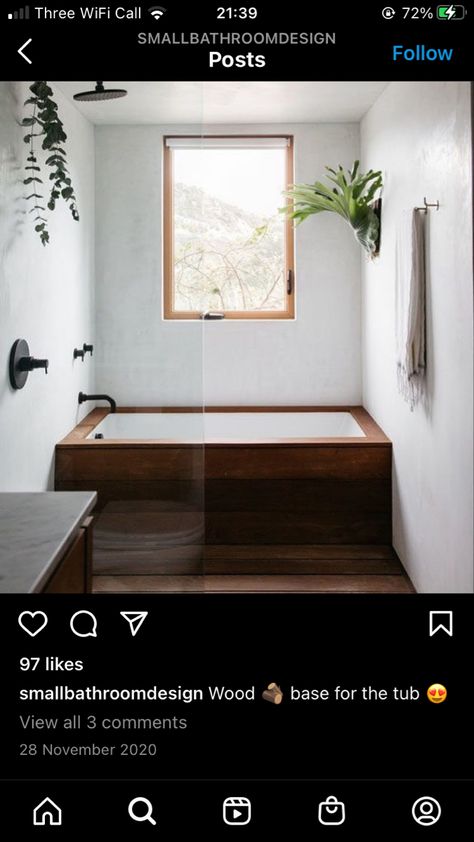 Built In Bathtub Tub Surround, Wood Tub Surround, Square Bathtub, Zen Bathroom Decor, Sunken Bathtub, Wood Tub, Wood Bathtub, Tile Tub Surround, Green Tile Bathroom