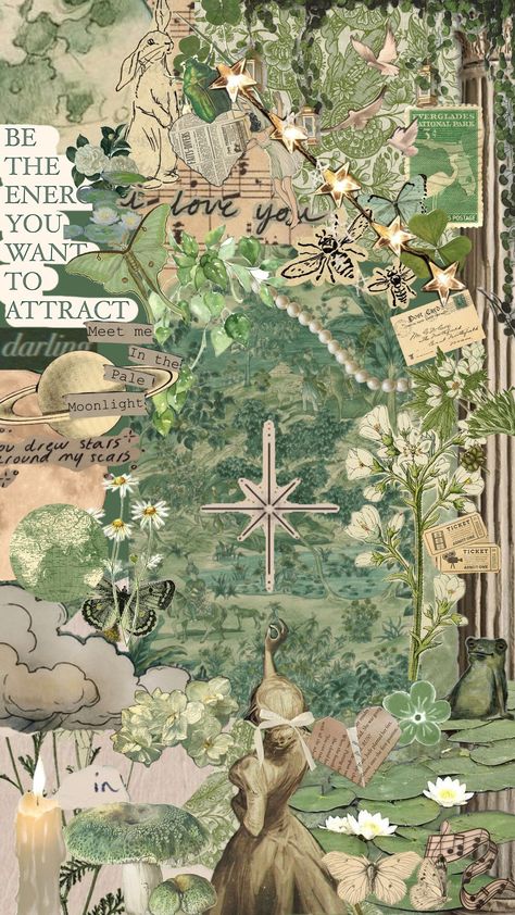 #fantasy #fairycore #vintage #nature #aesthetic #like #green Vintage Nature Aesthetic, Collage Reference, Diff Aesthetics, Sage Green And Pink, Wallpaper And Widgets, Collage Stickers, Journaling Paper, In The Pale Moonlight, Tab S6 Lite