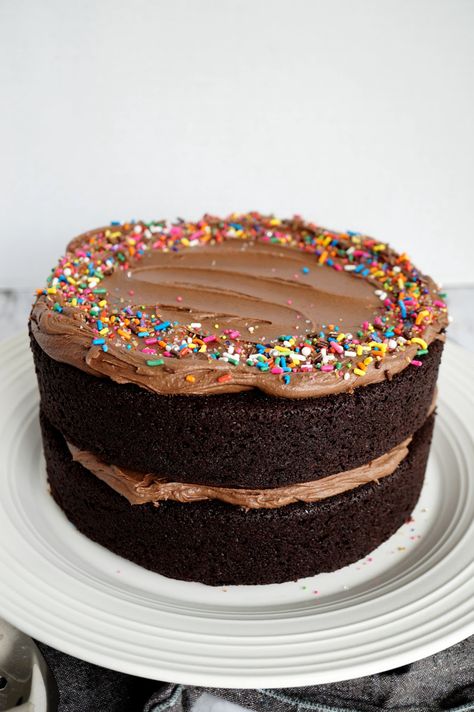 easy chocolate cake - Vegan Baking Basics | The Baking Fairy Easiest Chocolate Cake, Chocolate Cake Vegan, Quick Chocolate Cake, Basic Chocolate Cake, Choc Cake, Meals For Four, Peanut Butter Cupcakes, Simple Pantry, How To Make Frosting